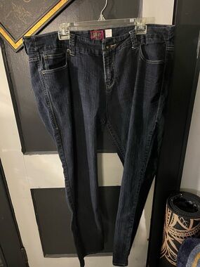 torrid Dark Wash Skinny Jeans in Black-Blue.  Torrid tub.  Live:#7